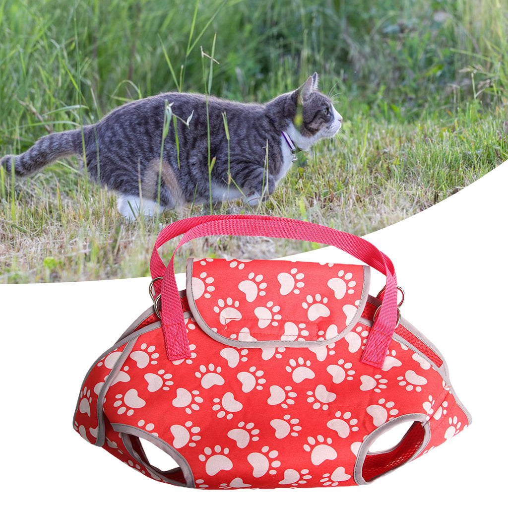 Kripyery Pet Carrier Bag Adjustable Strap Fastener Tape Breathable Cute Prints Handbag Outing Portable Cat Puppy Outdoor Travel Carrying Pouch Cat Supplies
