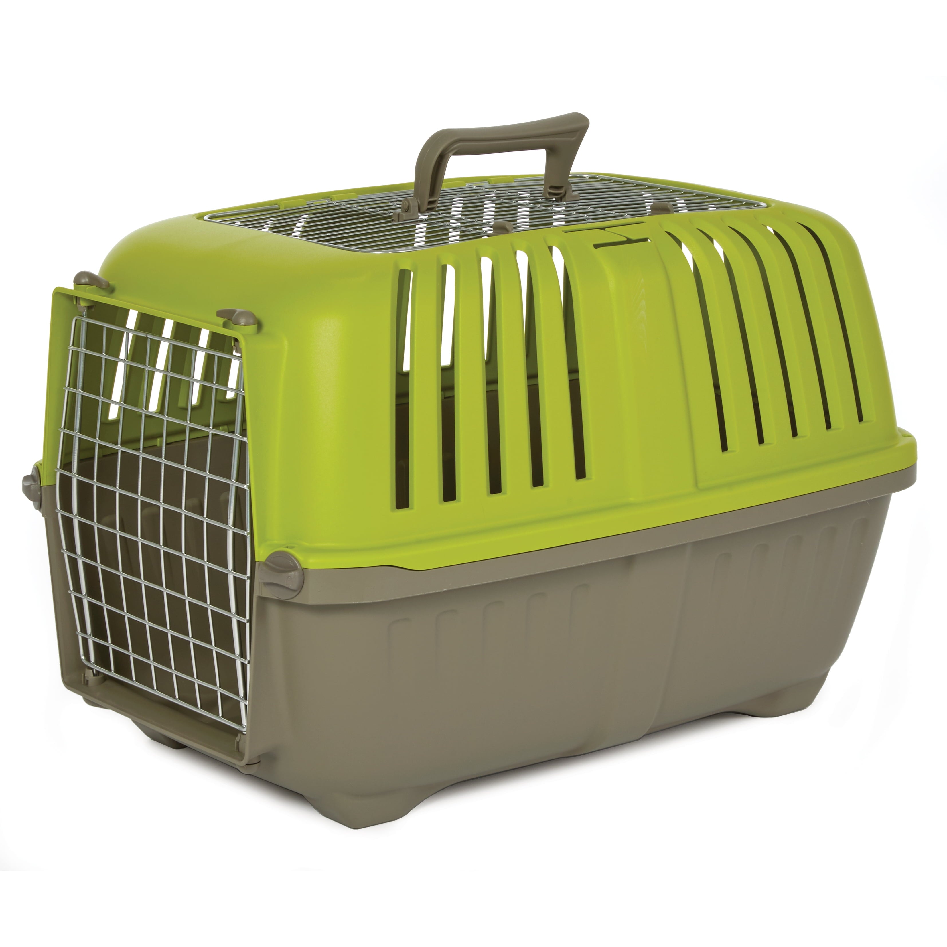 MidWest Homes for Pets 24 inch Top Door Spree Travel Pet Carrier for Dog/Cat with Steel Door, Green