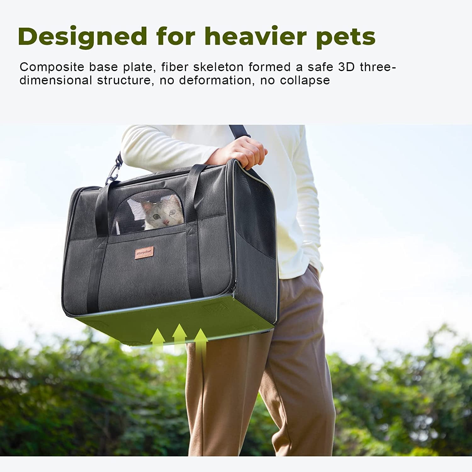 Cat Carrier MORPILOT® Extra Large Cat Bag with Water Bowl, Soft Sided Tsa Airline Approved Pet Carrier up to 25LB, Travel Puppy Carrier Cat Carrier for Small Medium Large Dogs Cats Rabbits - Gray