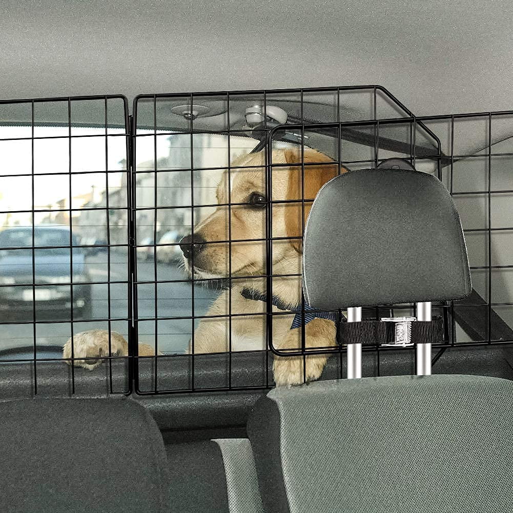 Dog Car Barriers,Dog Barrier for SUV,Vehicles,Dividers,Pet Barriers Heavy Duty Wire Adjustable Dog Barrier with Front Seat Mesh Pet Barrier Net Organizer