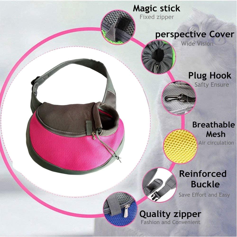Pet Sling Carrier, TINGOR Dog Sling Carrier with Breathable Mesh, Travel Safe Sling Bag Carrier for Small Dogs Cats Less Than 5lbs