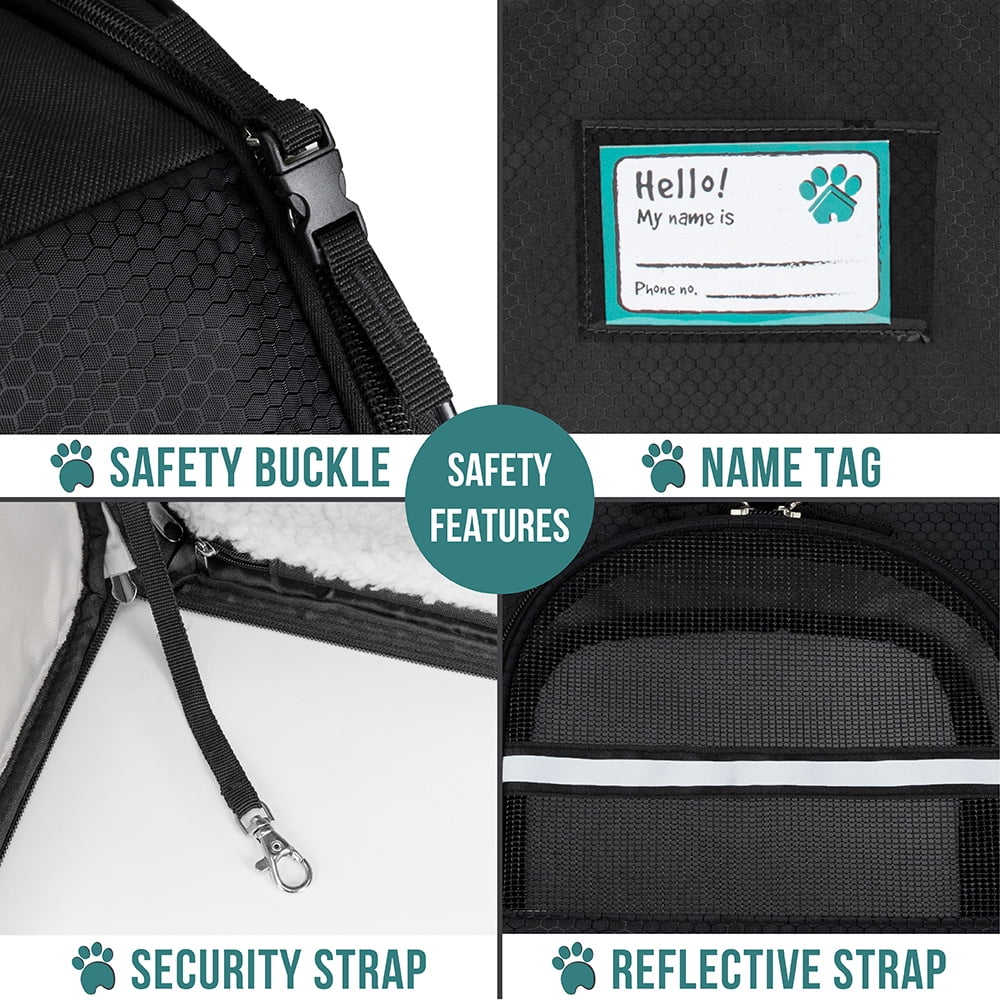 PetAmi Pet Backpack Carrier for Dog Cat, Expandable Cat Carrier Backpack for Travel Hiking, Airline Approved Cat Backpacks For Small Medium Dog Puppy Large Cat, Extended Dog Cat Carrier, Black