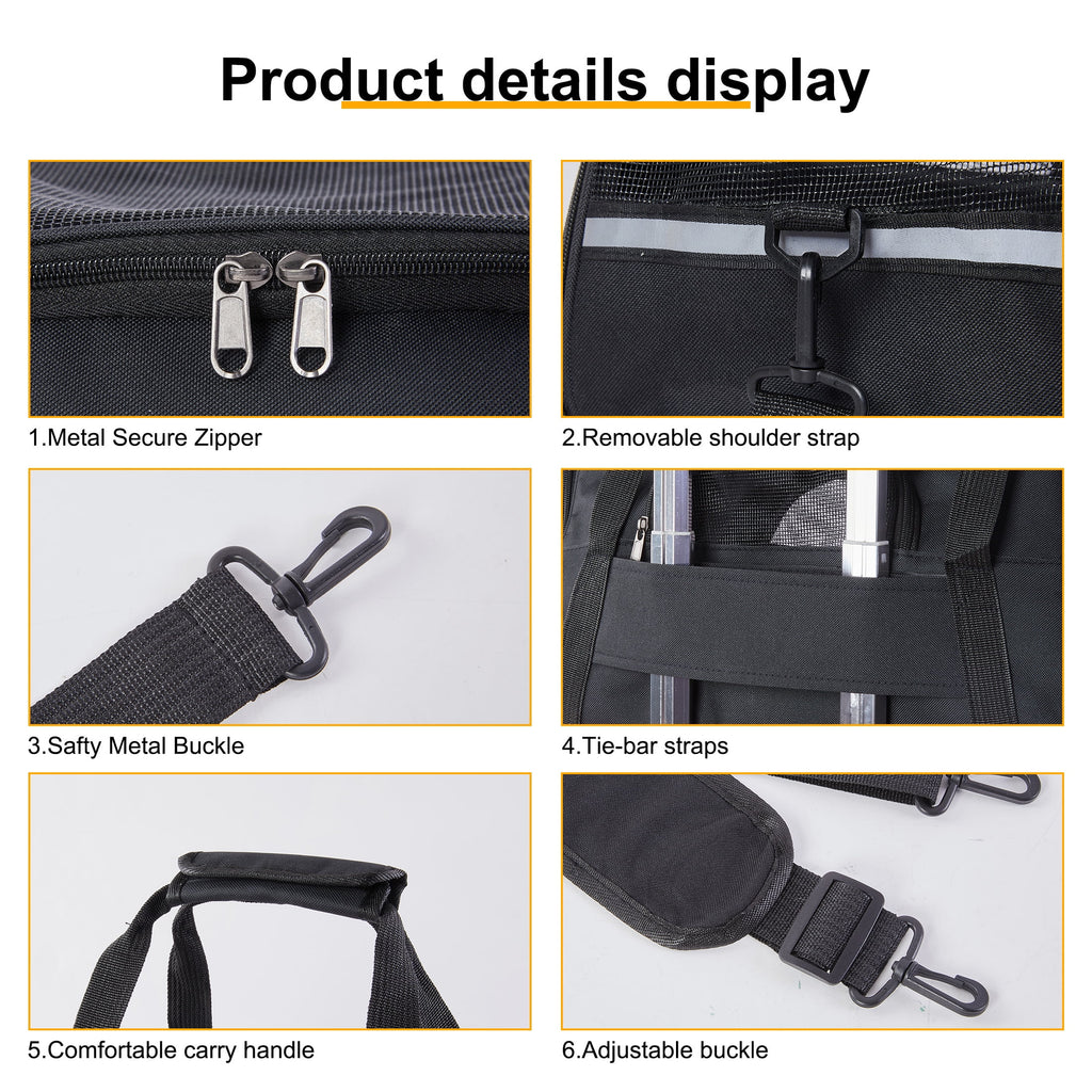 Onekawa Airline Approved Pet Carrier,Tsa approved pet carrier,Soft Sided Cat Carriers,Applicable for Small Dog Cats,Black