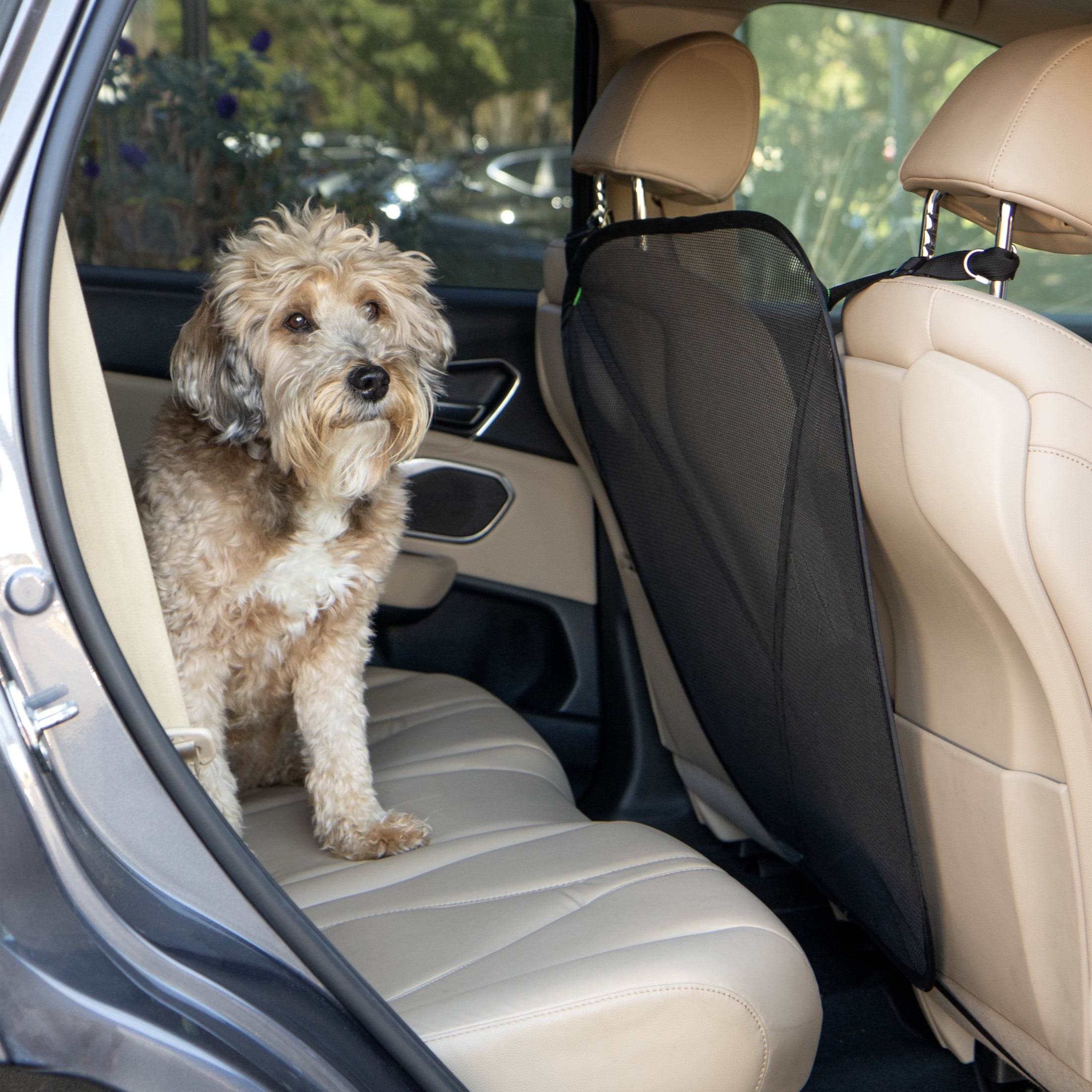 TrustyPup Car Pet Barrier Easy-Install Adjustable Mesh Back Seat Pet Barrier, Black