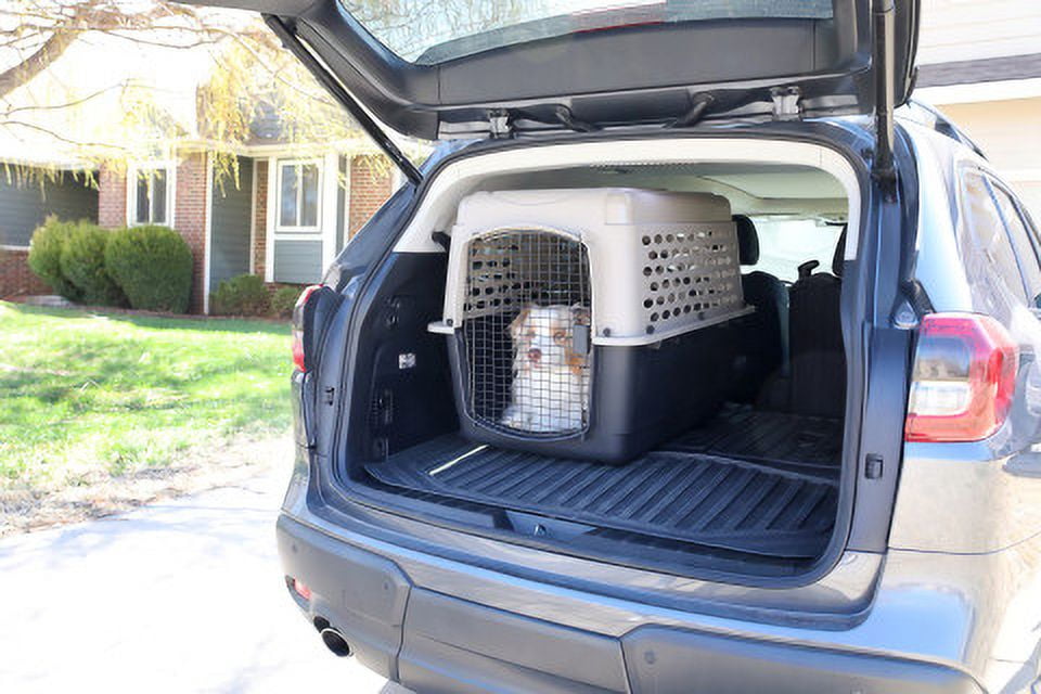 Petmate Vari Dog Kennel Plastic Portable Travel Crate Airline Friendly Pet Carrier, Medium to Large 36" for Pets 50-70 lb, Taupe/Black