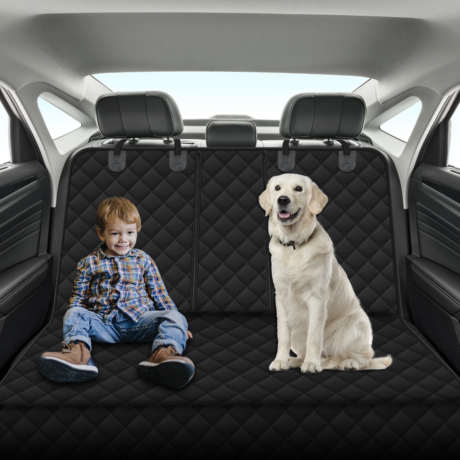 Yonktoo Dog Car Seat Cover for Back Seat, Waterproof, Scratchproof, Nonslip, Durable,Universal fit for Most Cars