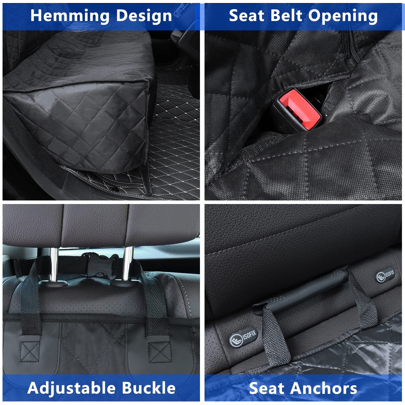 Yonktoo Dog Car Seat Cover for Back Seat, Waterproof, Scratchproof, Nonslip, Durable,Universal fit for Most Cars