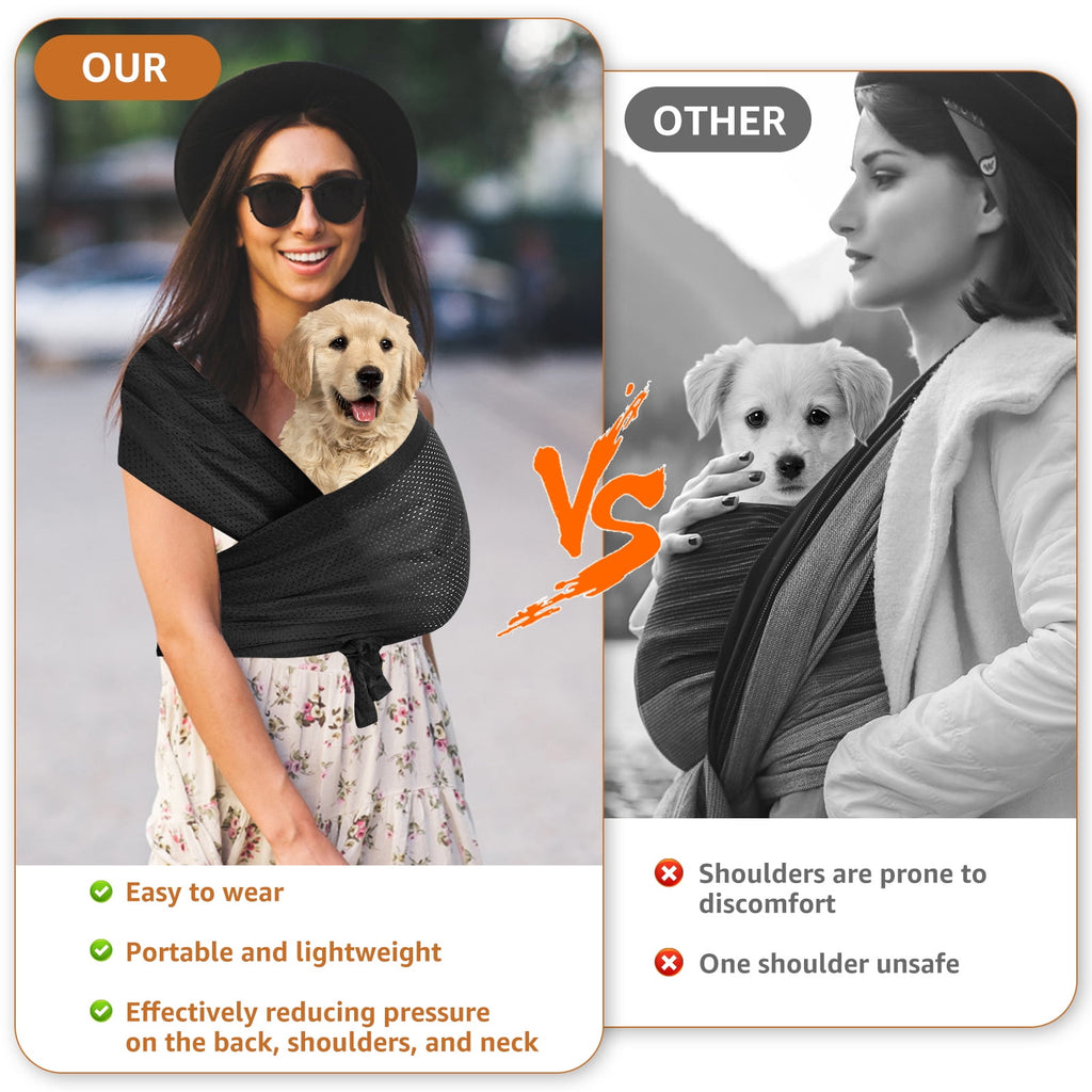 Dog Carriers for Small Dogs Front Facing Dog Sling Carrier Hands Free Cat Carrier Pet Sling Carrier Double Shoulder Strap Design Cat Sling Carrier Anti-Anxiety Cat Sling for Outdoor Travel Walking