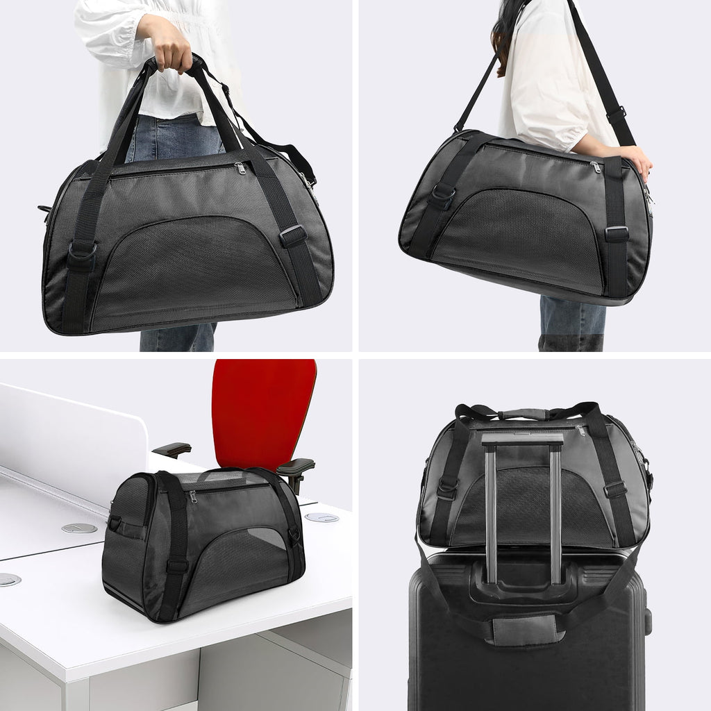 PcEoTllar Cat Carrier Airline Approved Pet Carrier, Dog Carrier, Puppy Carrier, Outdoor Carrier, Black