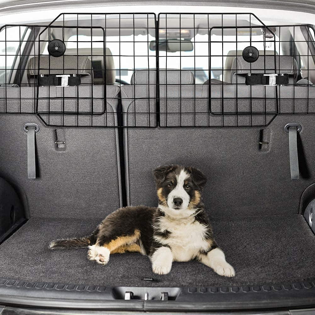 Dog Car Barriers,Dog Barrier for SUV,Vehicles,Dividers,Pet Barriers Heavy Duty Wire Adjustable Dog Barrier with Front Seat Mesh Pet Barrier Net Organizer