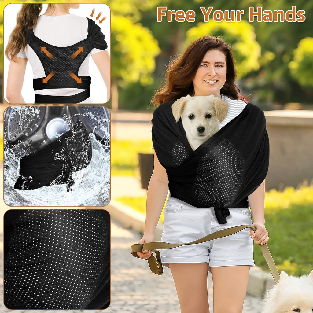 Dog Carriers for Small Dogs Front Facing Dog Sling Carrier Hands Free Cat Carrier Pet Sling Carrier Double Shoulder Strap Design Cat Sling Carrier Anti-Anxiety Cat Sling for Outdoor Travel Walking