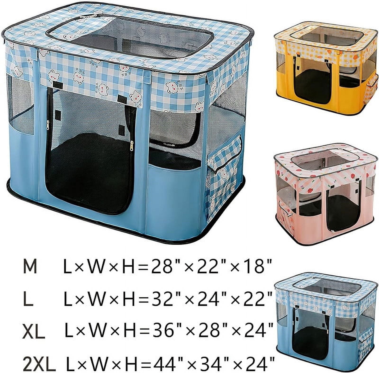 Collapsible Dog Crate Portable Cat Cage Pet Delivery Room Suitable for Dogs/Cats/Rabbits/Pets,ZBH,Blule