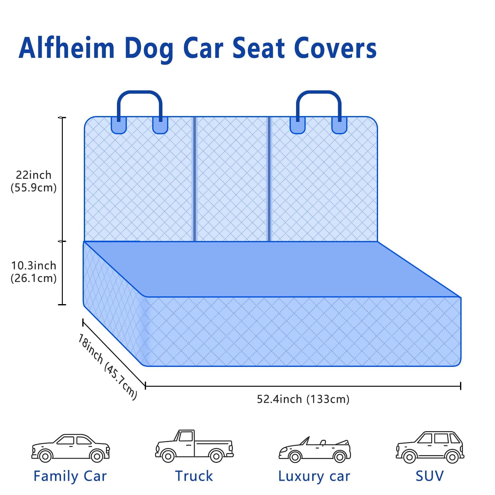 Yonktoo Dog Car Seat Cover for Back Seat, Waterproof, Scratchproof, Nonslip, Durable,Universal fit for Most Cars