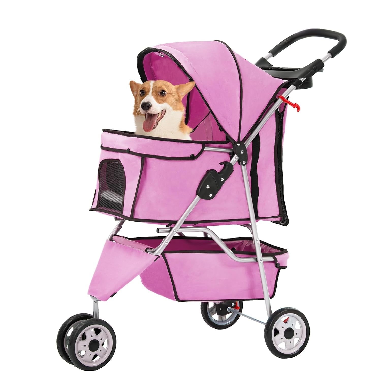 BestPet Folding Pet Stroller, Black, 39"H
