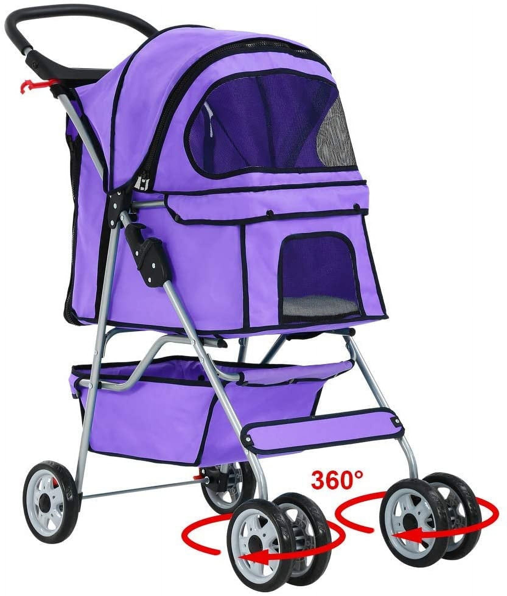 BestPet Folding Pet Stroller, Black, 39"H