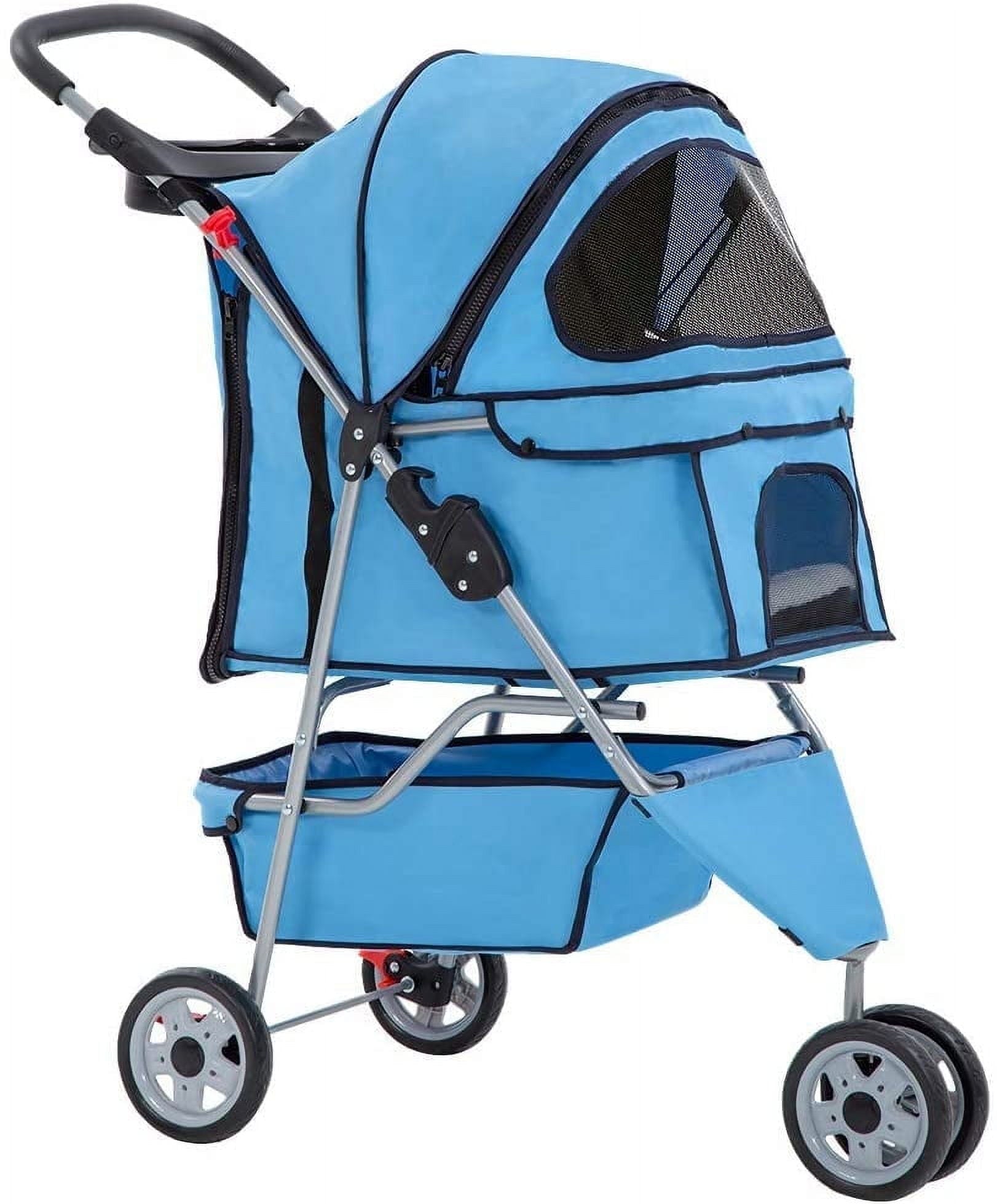 BestPet Folding Pet Stroller, Black, 39"H