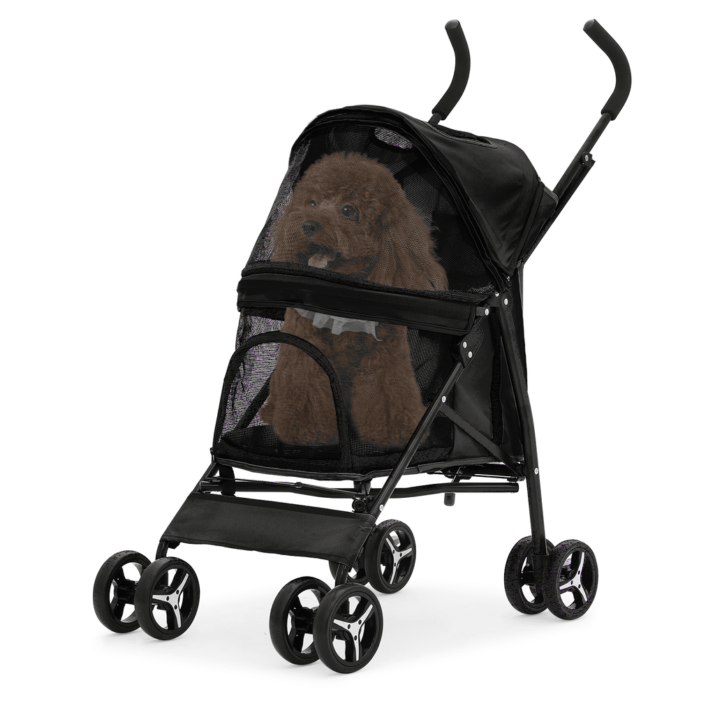 Magshion Foldable Lightweight Pet Trolley for Cats & Dogs, 4 Wheel (Navy Blue)