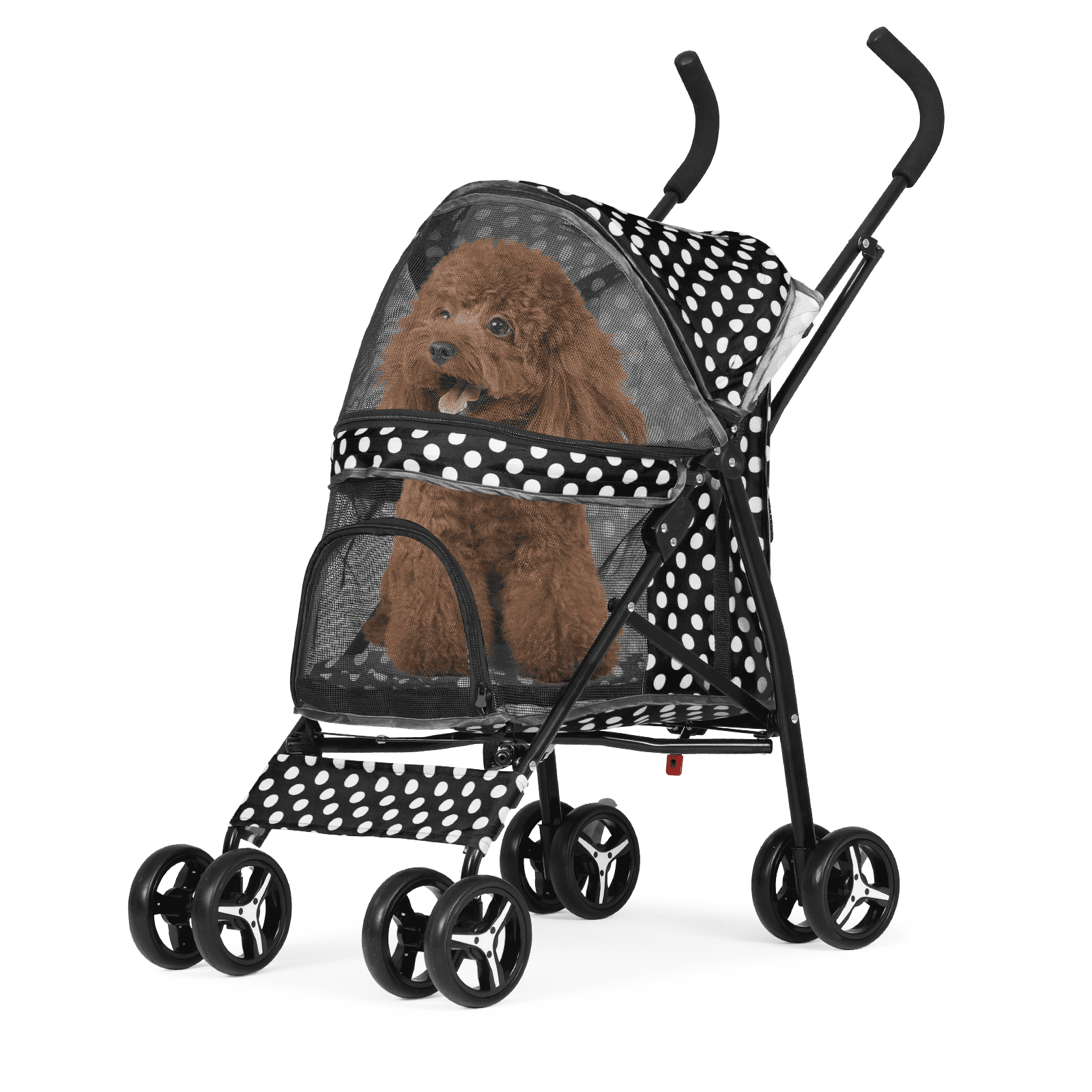 Magshion Foldable Lightweight Pet Trolley for Cats & Dogs, 4 Wheel (Navy Blue)