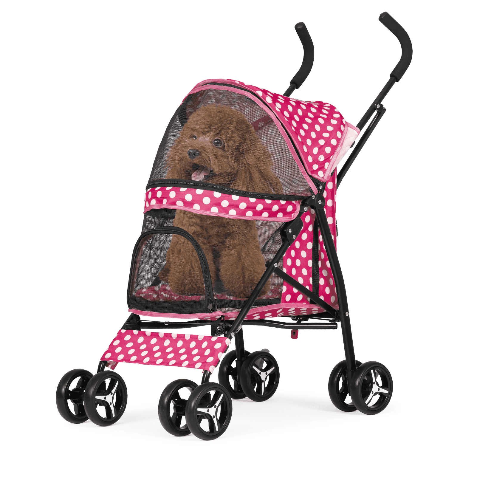 Magshion Foldable Lightweight Pet Trolley for Cats & Dogs, 4 Wheel (Navy Blue)