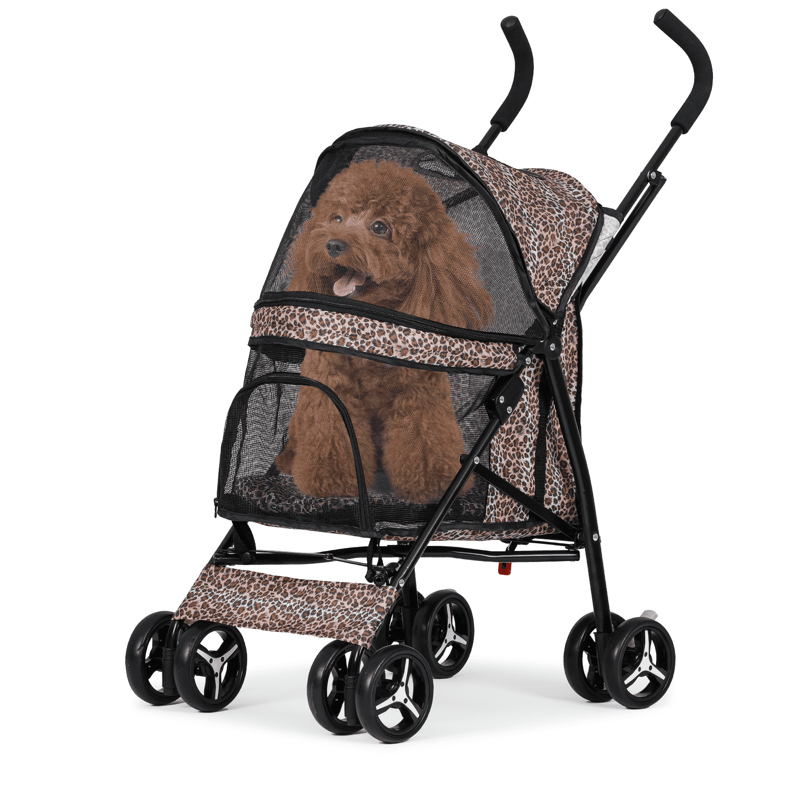Magshion Foldable Lightweight Pet Trolley for Cats & Dogs, 4 Wheel (Navy Blue)