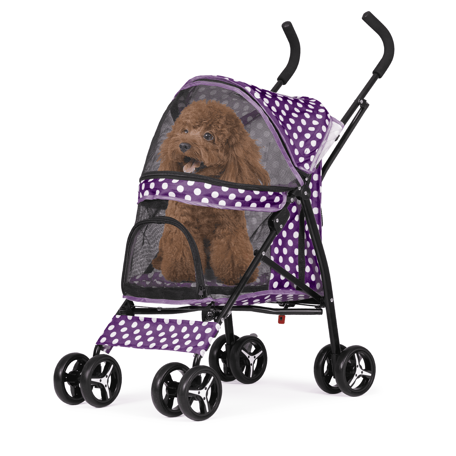 Magshion Foldable Lightweight Pet Trolley for Cats & Dogs, 4 Wheel (Navy Blue)