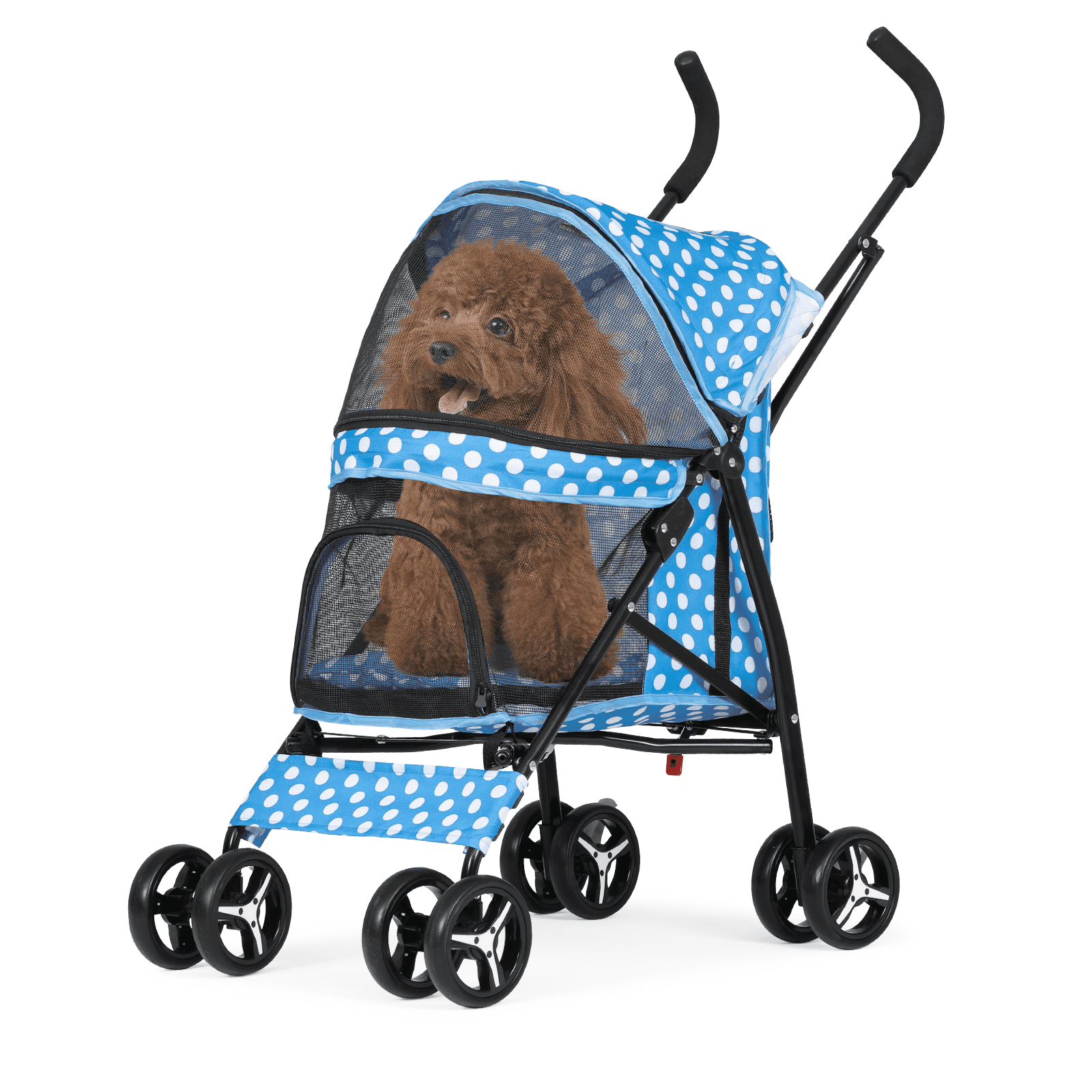 Magshion Foldable Lightweight Pet Trolley for Cats & Dogs, 4 Wheel (Navy Blue)