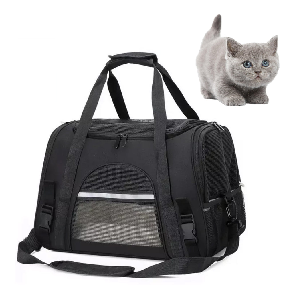 Onekawa Airline Approved Pet Carrier,Tsa approved pet carrier,Soft Sided Cat Carriers,Applicable for Small Dog Cats,Black