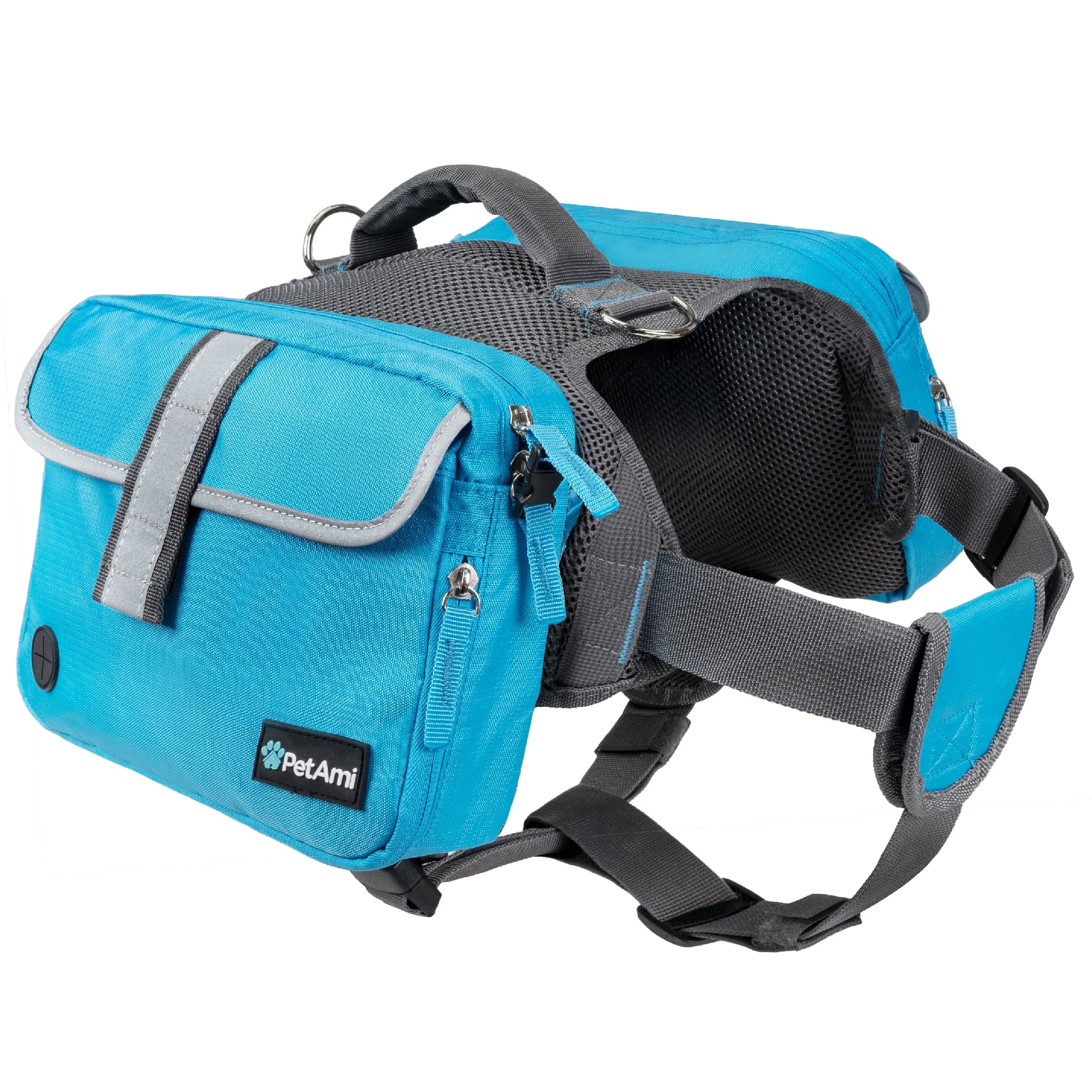 PetAmi Dog Backpack Saddle Bag for Medium Large Dogs, Saddlebag for Dogs to Wear, Harness Saddlebag for Hiking with Reflective Safety Side Pockets, Vest Dog Pack for Camping Travel (Green, Medium)