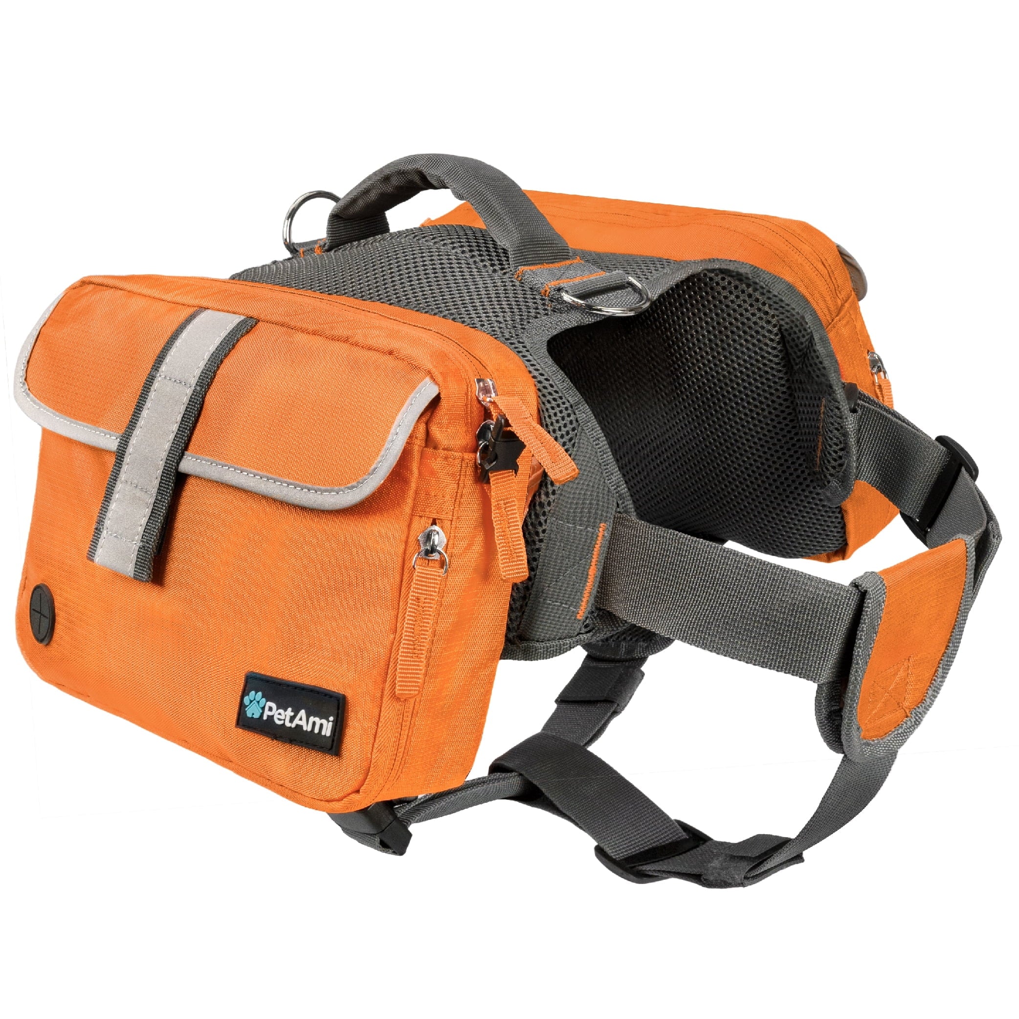 PetAmi Dog Backpack Saddle Bag for Medium Large Dogs, Saddlebag for Dogs to Wear, Harness Saddlebag for Hiking with Reflective Safety Side Pockets, Vest Dog Pack for Camping Travel (Green, Medium)