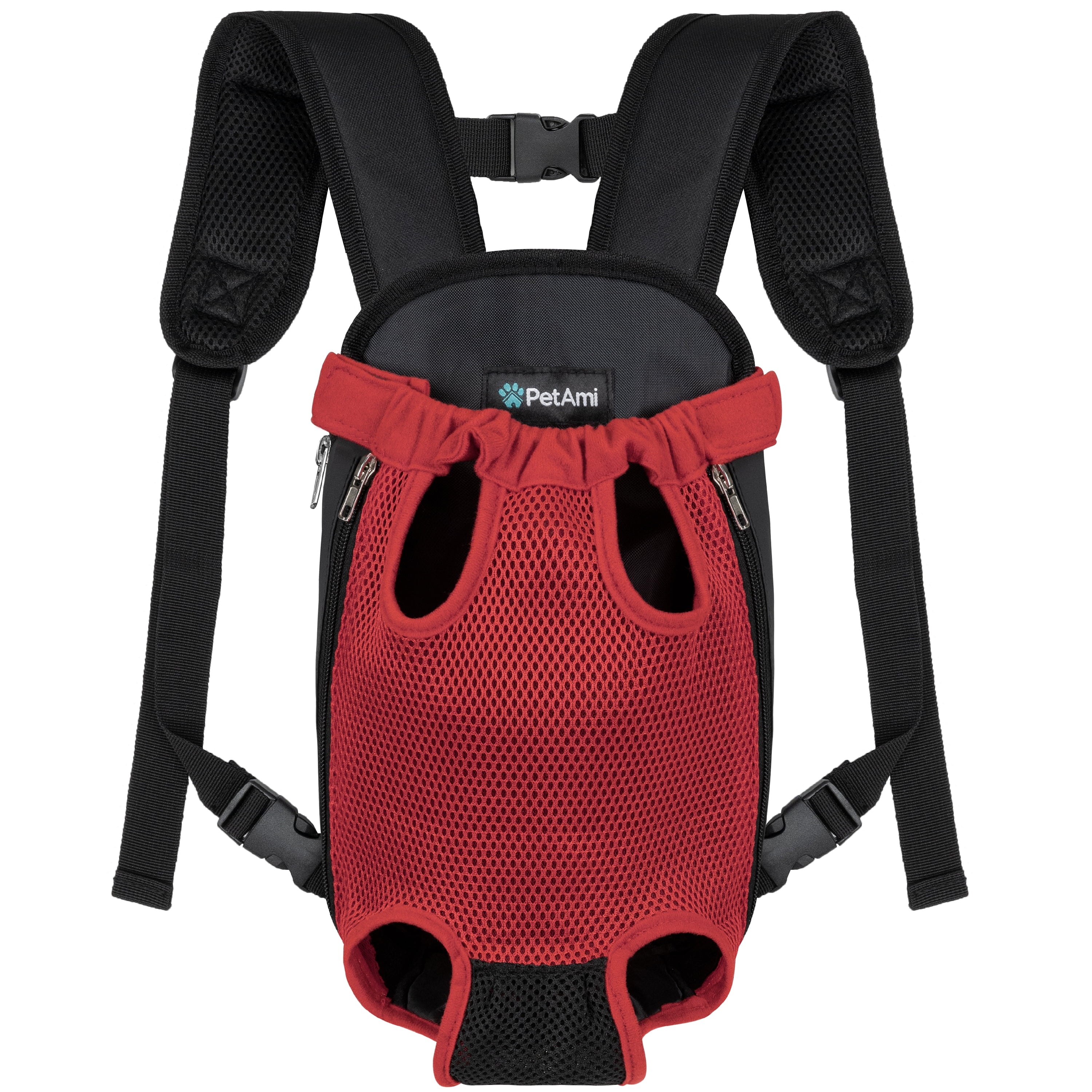 PetAmi Dog Carrier Backpack, Adjustable Dog Pet Cat Front Carrier Backpack | Ventilated Dog Chest Carrier for Hiking Camping Travel, Sling Bag for Small Medium Dog Cat Puppies, Small, 5-9 lbs, Black