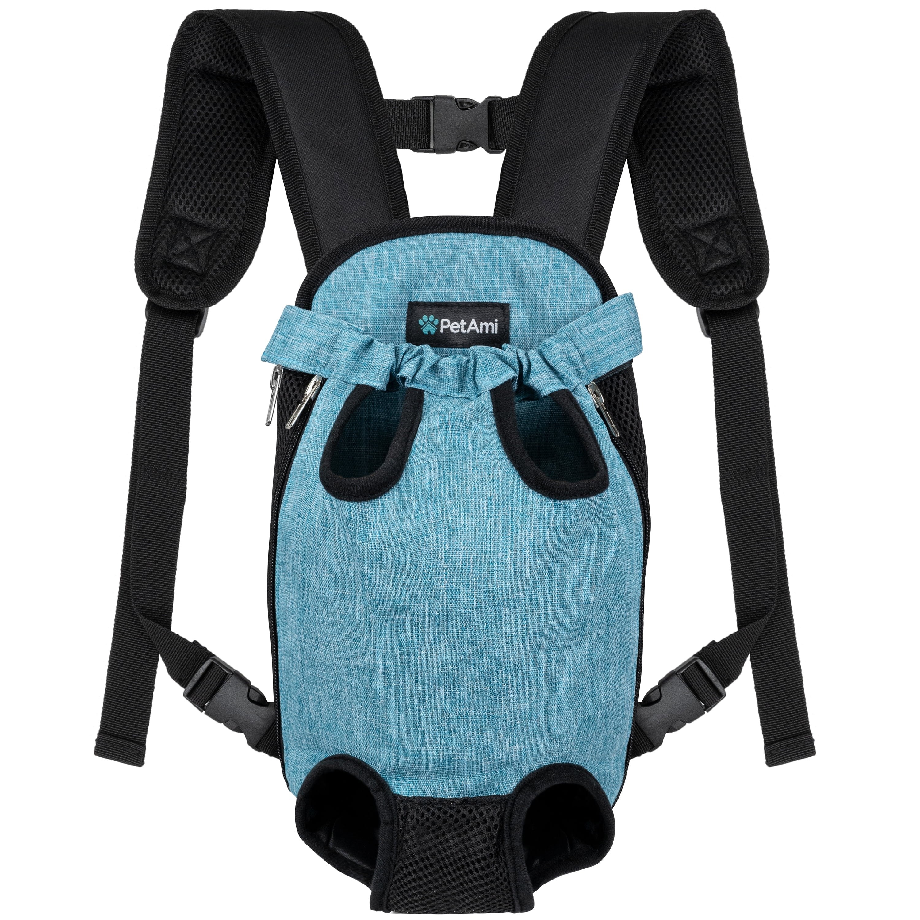 PetAmi Dog Carrier Backpack, Adjustable Dog Pet Cat Front Carrier Backpack | Ventilated Dog Chest Carrier for Hiking Camping Travel, Sling Bag for Small Medium Dog Cat Puppies, Small, 5-9 lbs, Black