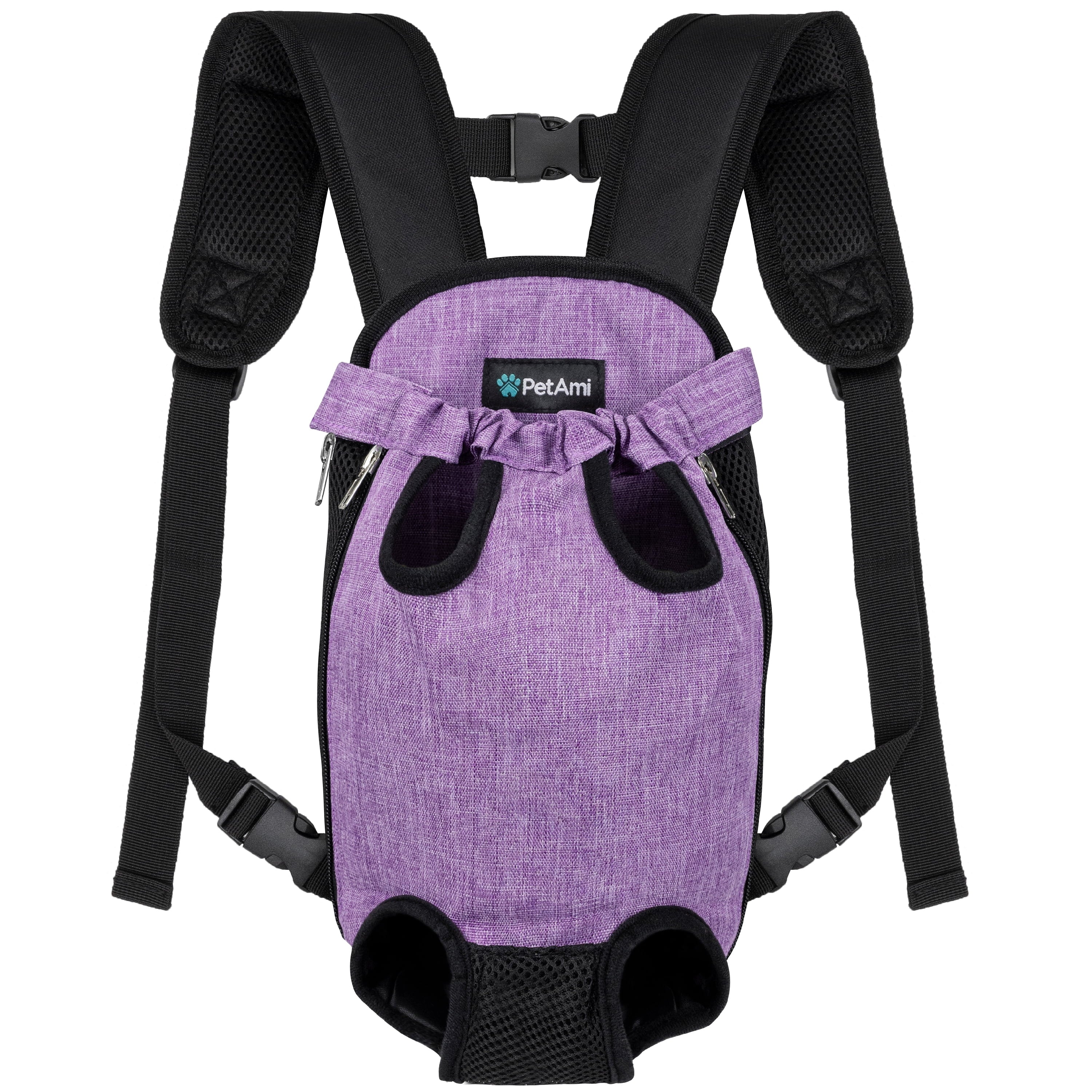 PetAmi Dog Carrier Backpack, Adjustable Dog Pet Cat Front Carrier Backpack | Ventilated Dog Chest Carrier for Hiking Camping Travel, Sling Bag for Small Medium Dog Cat Puppies, Small, 5-9 lbs, Black