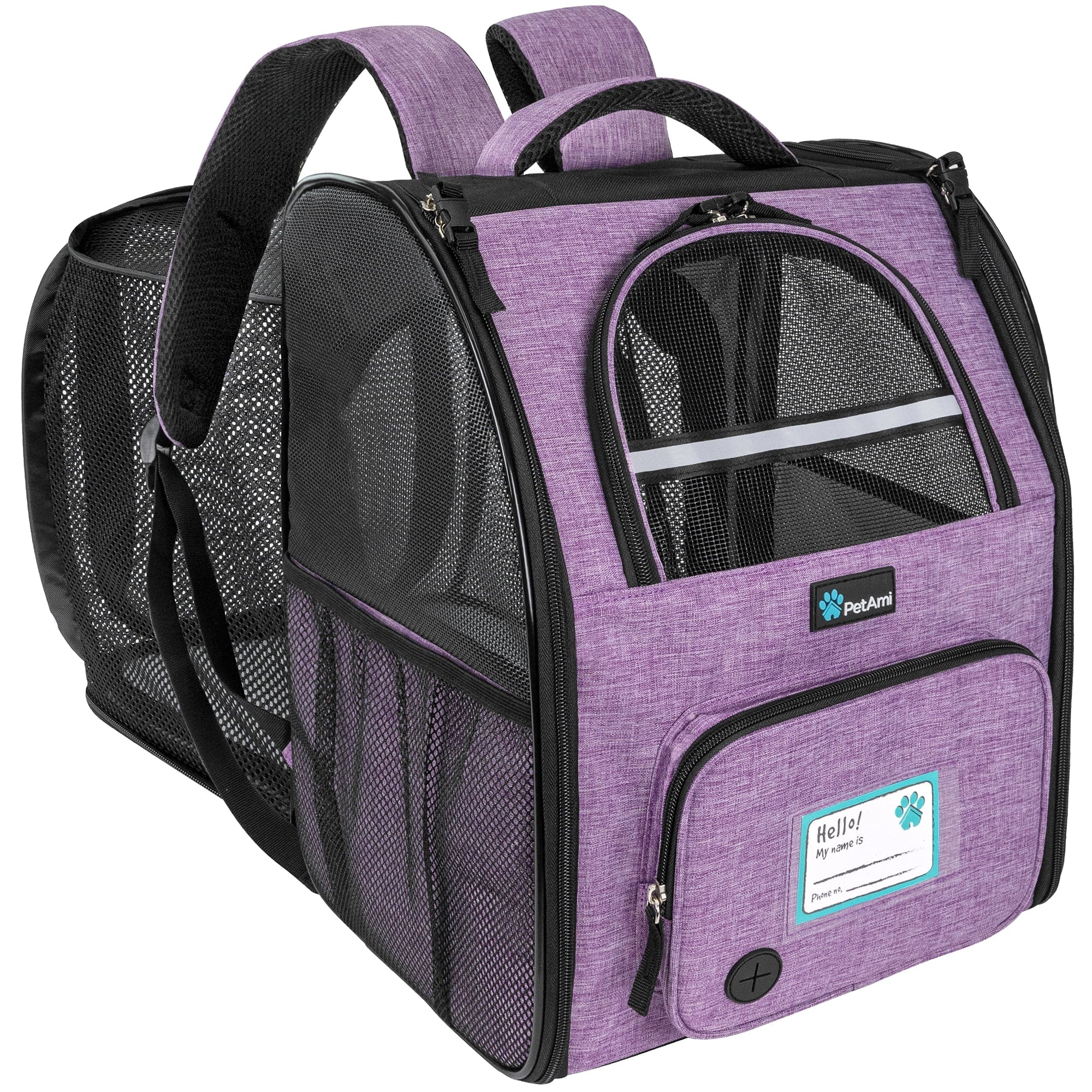 PetAmi Pet Backpack Carrier for Dog Cat, Expandable Cat Carrier Backpack for Travel Hiking, Airline Approved Cat Backpacks For Small Medium Dog Puppy Large Cat, Extended Dog Cat Carrier, Black