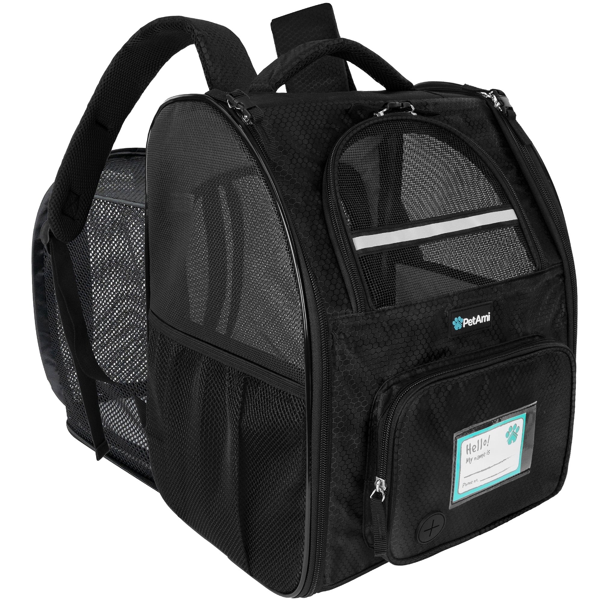 PetAmi Pet Backpack Carrier for Dog Cat, Expandable Cat Carrier Backpack for Travel Hiking, Airline Approved Cat Backpacks For Small Medium Dog Puppy Large Cat, Extended Dog Cat Carrier, Black