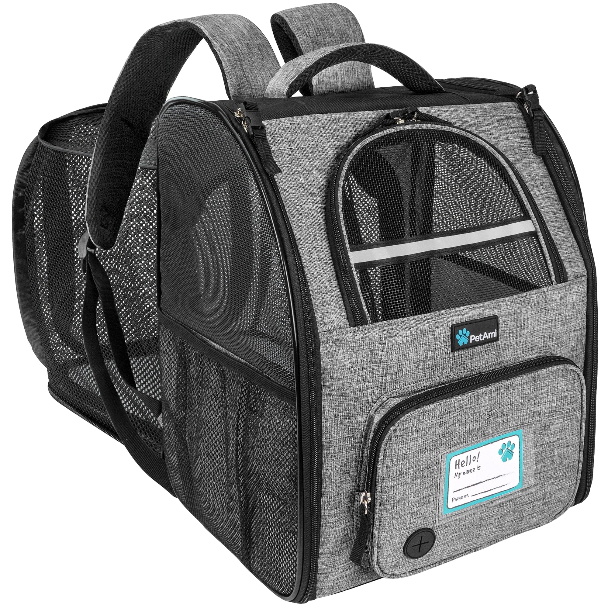 PetAmi Pet Backpack Carrier for Dog Cat, Expandable Cat Carrier Backpack for Travel Hiking, Airline Approved Cat Backpacks For Small Medium Dog Puppy Large Cat, Extended Dog Cat Carrier, Black