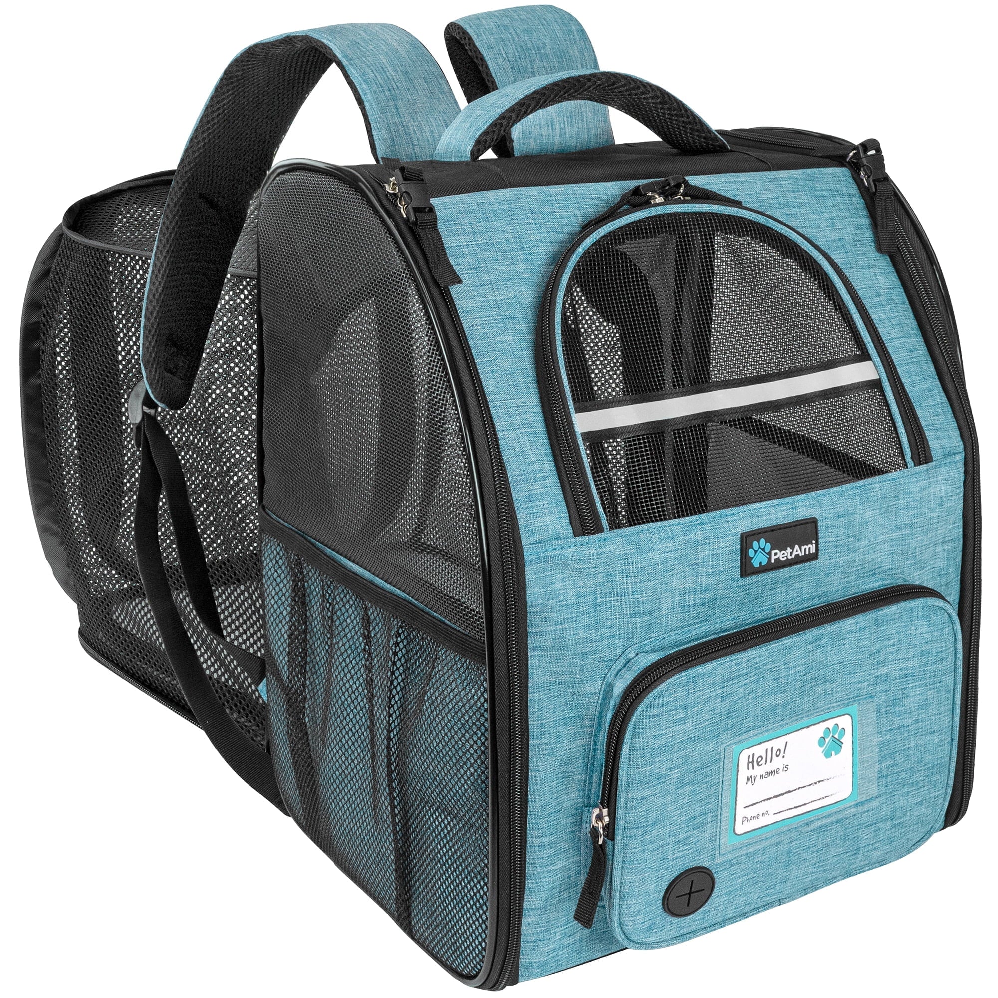 PetAmi Pet Backpack Carrier for Dog Cat, Expandable Cat Carrier Backpack for Travel Hiking, Airline Approved Cat Backpacks For Small Medium Dog Puppy Large Cat, Extended Dog Cat Carrier, Black