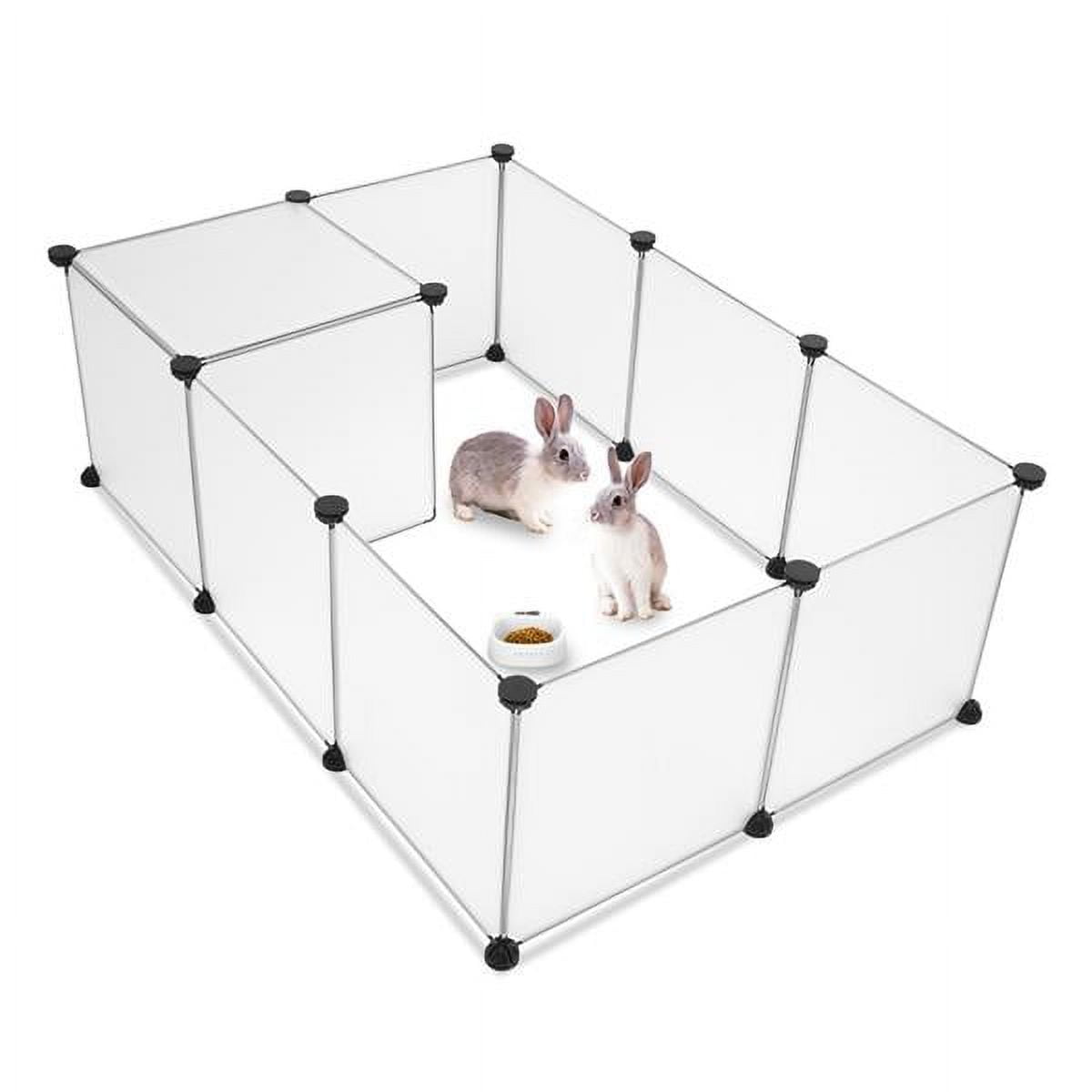 Small Pet Playpen, Portable Resin Pet Yard Fence Puppy Crate Kennel for Dog Cat Kitten Rabbit Ferret Guinea Pig Bunny Hedgehogs, Outdoor & Indoor(12 Panels)