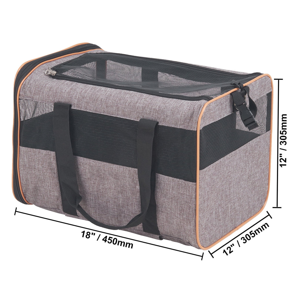 BENTISM Cat Carrier with Wheels Airline Approved Rolling Pet Carrier 22 lbs Grey for Cat Dog Small Medium Animals Kitten Puppy