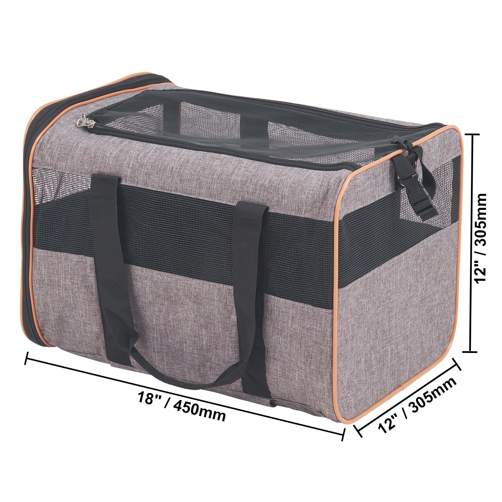 BENTISM Cat Carrier with Wheels Airline Approved Rolling Pet Carrier 22 lbs Grey for Cat Dog Small Medium Animals Kitten Puppy