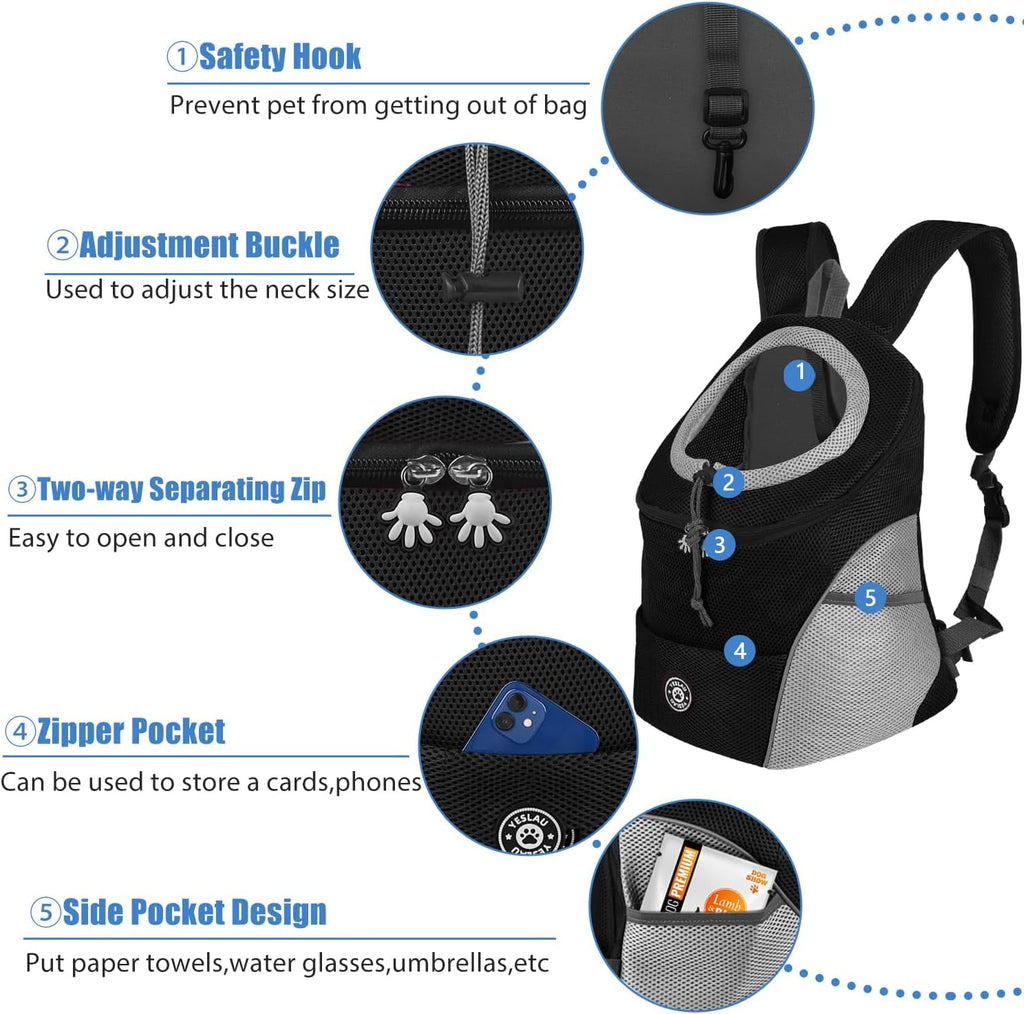 Pet Dog Carrier, Travel Back Pack with Safety Reflective Strips for Travel Hiking Cycling Outdoor Dogs Cats