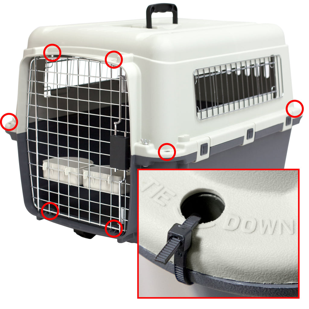 SportPet Designs Plastic Kennel for Dogs & Cats, Wire Door, IATA Airline Approved, Travel Crate, No Wheels, Gray, Small,  24" L x 16" W x 16" H