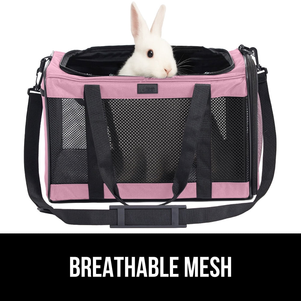 GORILLA GRIP Cat Carrier Portable Dog Kennel Up to 15 Lbs, Airline Pet Travel Bag, Pink