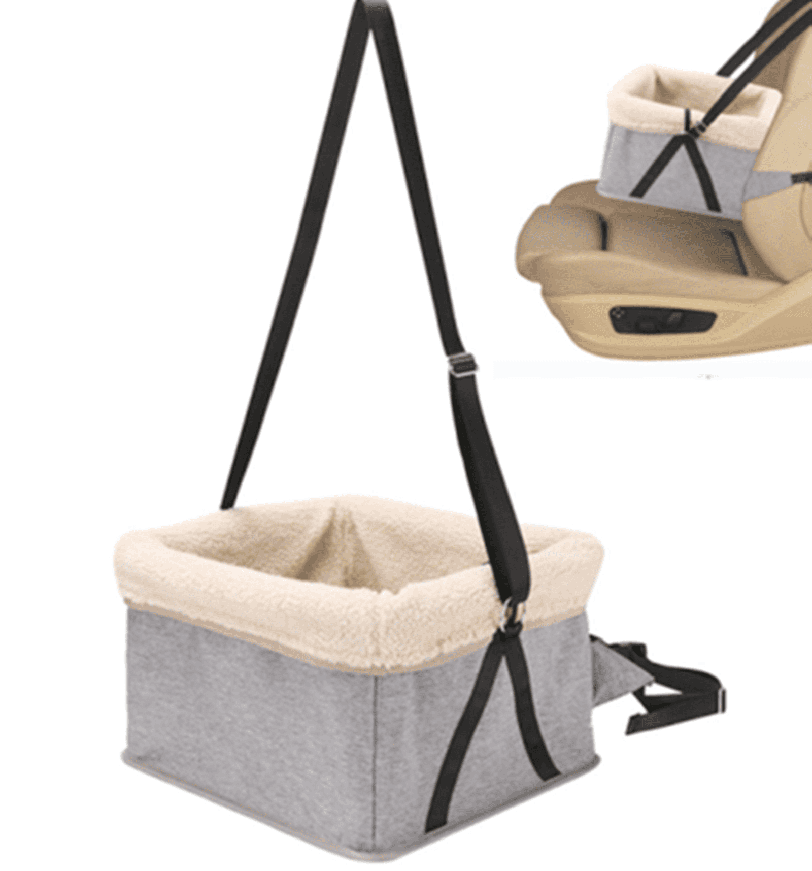 ZUPOX Durable Dog Car Seat with Metal Frame, Safety Buckles, Washable Design, Comfort for Small Dogs Up to 25 lbs