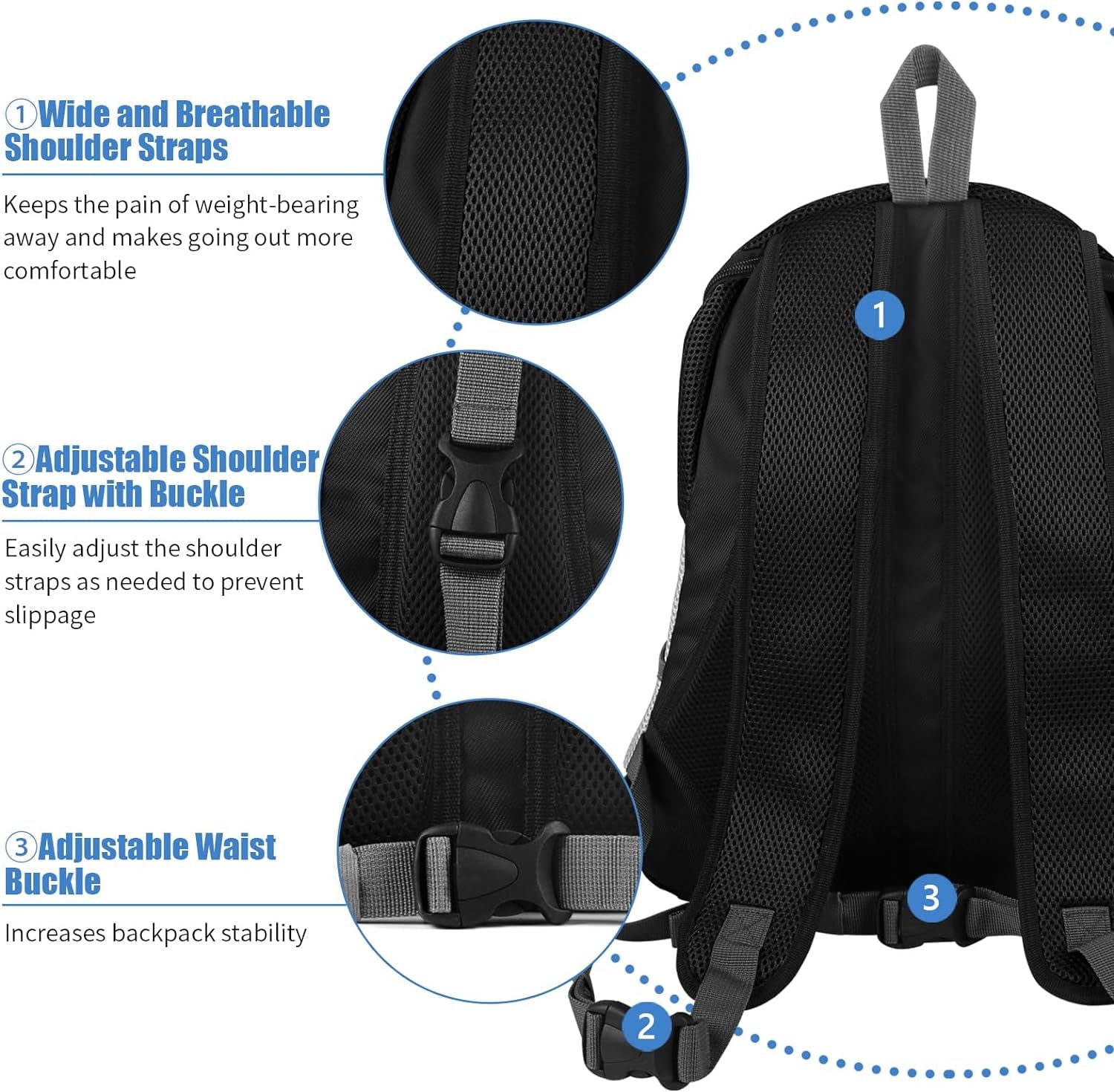 Pet Dog Carrier, Travel Back Pack with Safety Reflective Strips for Travel Hiking Cycling Outdoor Dogs Cats