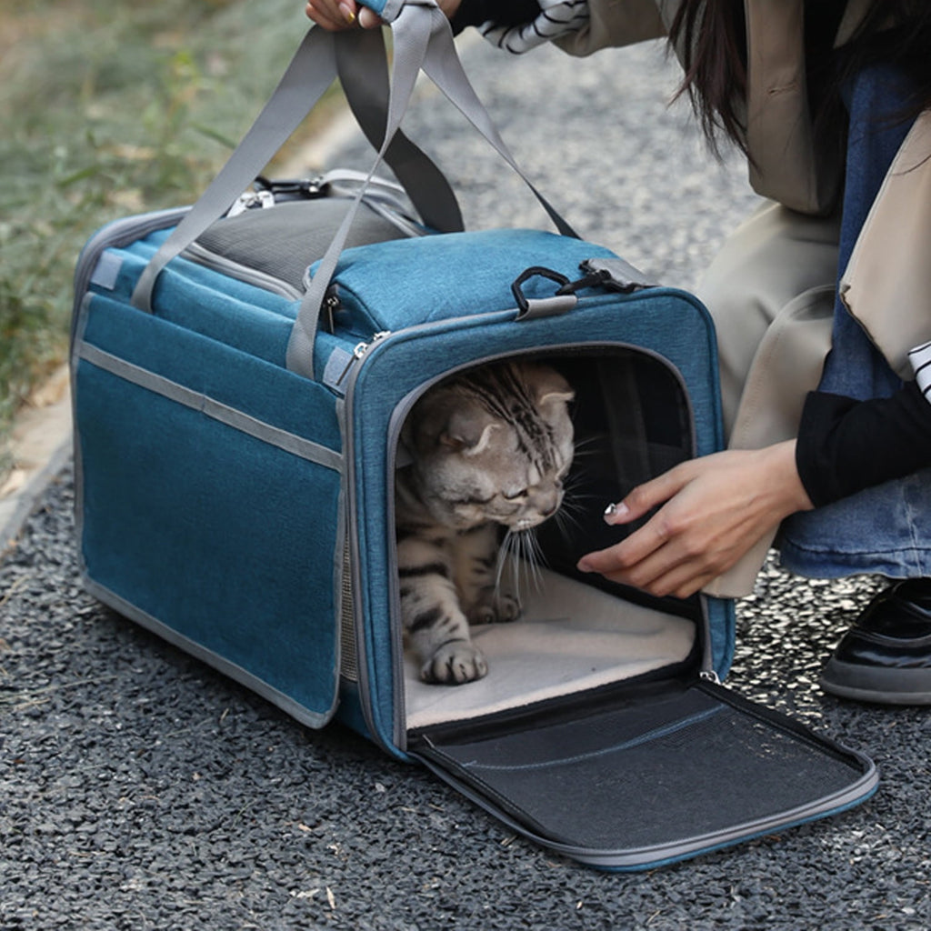 TNYXORIX Cat Carrier Pet Carrier for Small Medium Large Cats Dogs Rabbits Puppies up to 25 Lbs,TSA Airline Approved Dog Carrier Soft Sided,Collapsible Travel Puppy Carrier - Navy