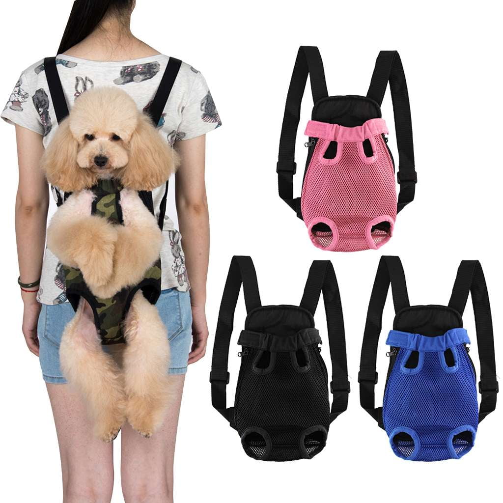 Deago Dog Cat Carrier Backpack Frontpack Carrier Travel Bag Legs Out Easy-Fit for Small Medium Pets Puppiies Outdoor Traveling Camping