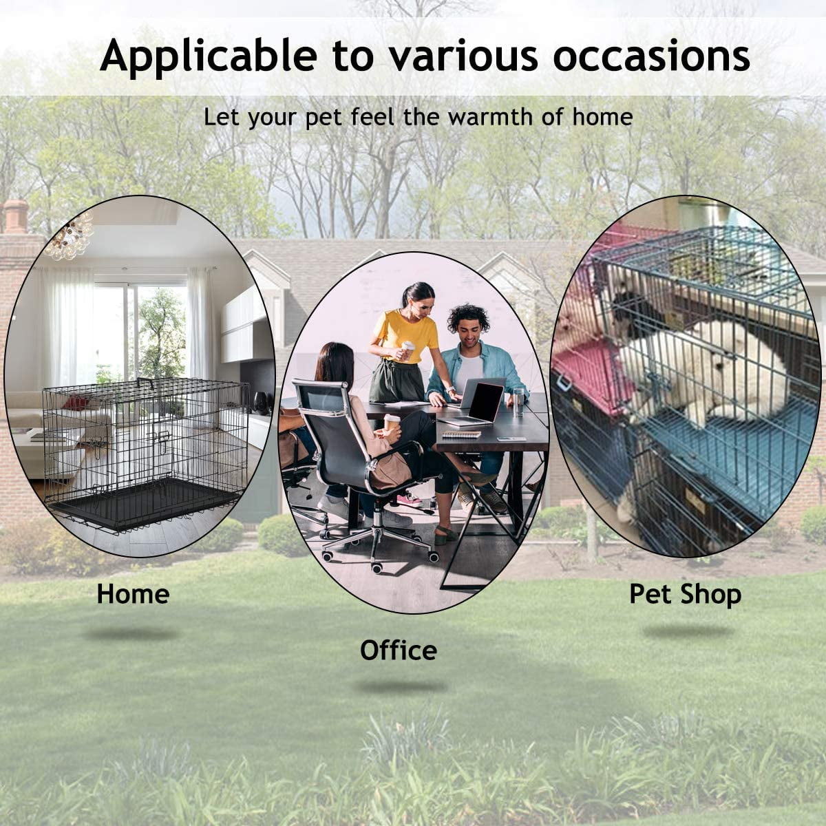 Dkelincs 48 inch Dog Cage Large XXL Dog Crates for Large Dogs Pet Animal Segregation Cage with Double-Door for Dog Training Indoor