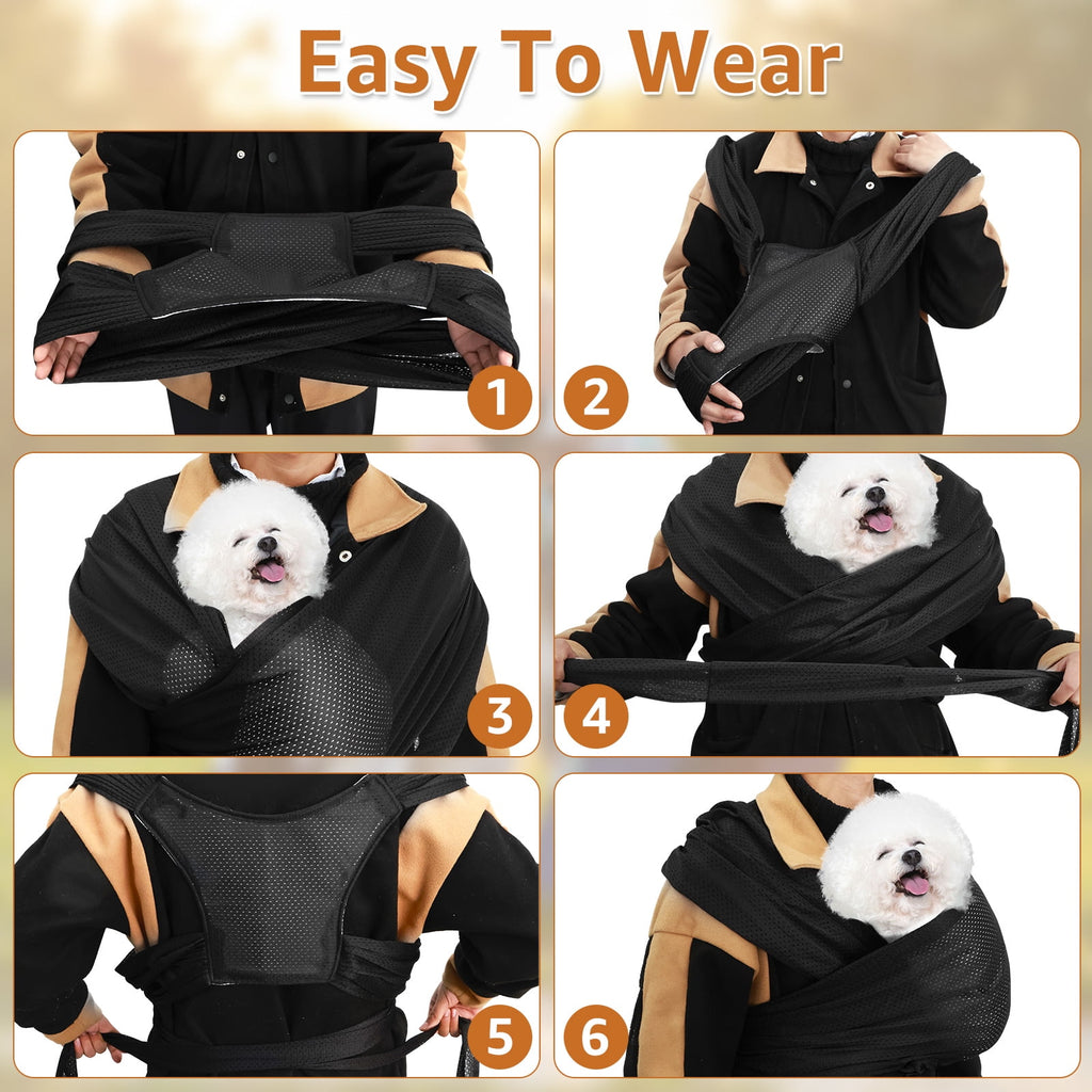 Dog Carriers for Small Dogs Front Facing Dog Sling Carrier Hands Free Cat Carrier Pet Sling Carrier Double Shoulder Strap Design Cat Sling Carrier Anti-Anxiety Cat Sling for Outdoor Travel Walking