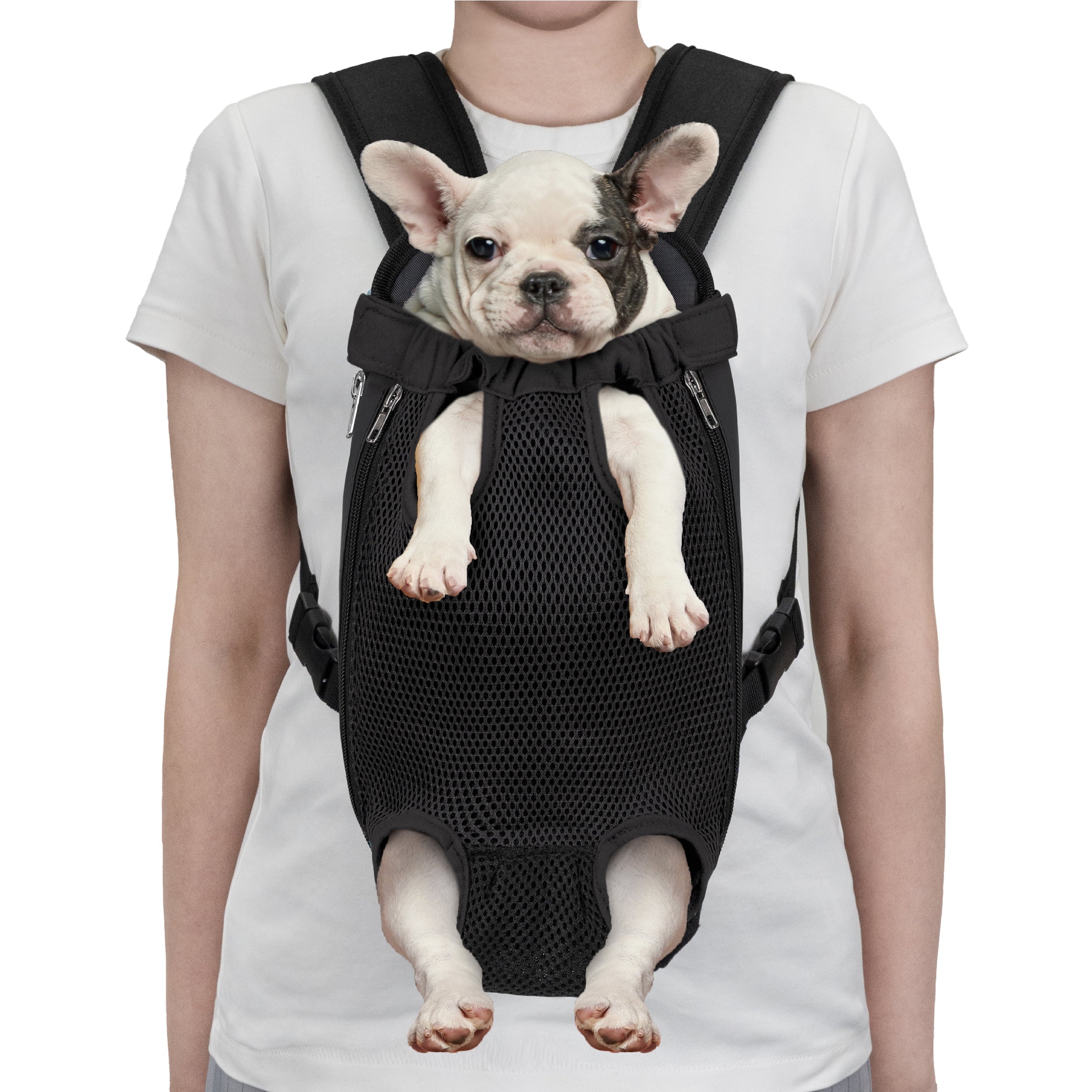 PetAmi Dog Carrier Backpack, Adjustable Dog Pet Cat Front Carrier Backpack | Ventilated Dog Chest Carrier for Hiking Camping Travel, Sling Bag for Small Medium Dog Cat Puppies, Small, 5-9 lbs, Black