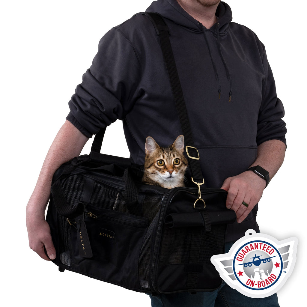 Sherpa Delta Airlines Travel Pet Carrier, Airline Approved & Guaranteed On Board - Black, Medium